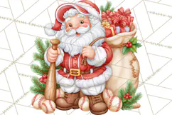 Christmas Baseball Clipart PNG Product Image 5