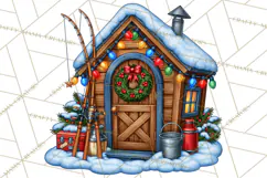 Christmas Fishing Clipart PNG Product Image 5