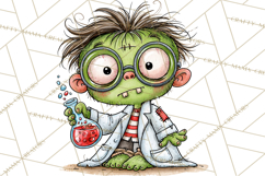 Zombie Hollow Cute Zombie Halloween Clipart PNG Product Image 5