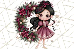 Whimsical Christmas Girls PNG Clipart, Holiday Characters Product Image 5