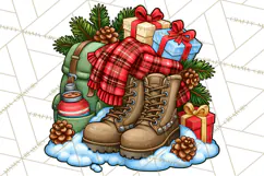 Christmas Hunting Clipart Santa Deer PNG Product Image 5