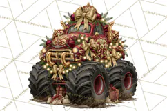 Christmas Monster Truck Clipart PNG Product Image 2