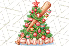 Christmas Baseball Clipart PNG Product Image 2