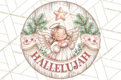 Religious Christmas Nativity Round Sign Clipart PNG Product Image 2
