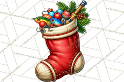 Christmas Fishing Clipart PNG Product Image 5