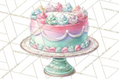 Cute Birthday Party Clipart PNG | Birthday Cake Graphics Product Image 5
