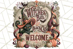 Retro Halloween Sign Clipart PNG Product Image 2