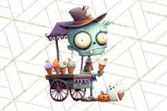 Cute Halloween Zombie Clipart PNG Product Image 5