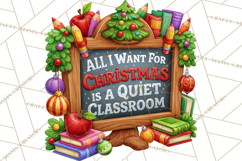 Christmas Teacher Chalkboard Quote PNG Product Image 2