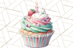 Cute Birthday Party Clipart PNG | Birthday Cake Graphics Product Image 2