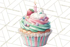 Cute Birthday Party Clipart PNG | Birthday Cake Graphics Product Image 2