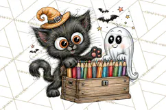 Schoolhouse Spirits, Halloween School Clipart PNG Product Image 2