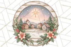 Religious Christmas Nativity Round Sign Clipart PNG Product Image 3