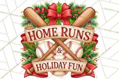 Christmas Baseball Clipart PNG Product Image 3