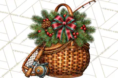 Christmas Fishing Clipart PNG Product Image 2