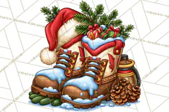 Christmas Hunting Clipart Santa Deer PNG Product Image 2