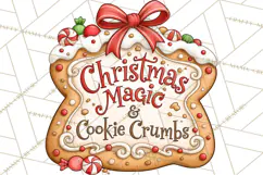 Gingerbread Christmas Signs PNG, Cute Christmas Sayings Product Image 3