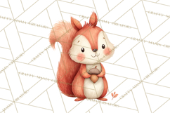 Whimsical Watercolor Woodland Animal Clipart PNG Product Image 2