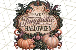 Retro Halloween Sign Clipart PNG Product Image 3