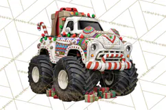 Christmas Monster Truck Clipart PNG Product Image 3