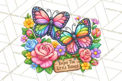 Colorful Butterfly Inspirational Clipart PNG, Floral Png Product Image 3