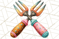 Girls Back  Yard Barbecue Girly Grilling BBQ Clipart Product Image 2