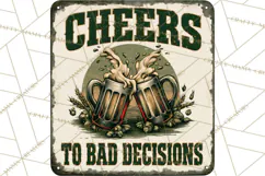 Vintage Man Cave Funny Clipart, Beer Png, Hunting, Bar Sign Product Image 3