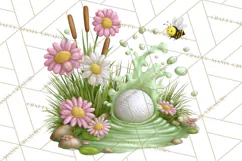 Whimsical Country Club Golf Clipart Argyle PNG Product Image 2