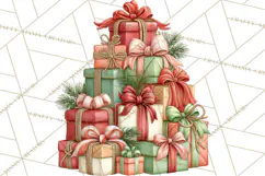 Highland Cow Christmas Village Clipart, Christmas Cow PNG Product Image 4