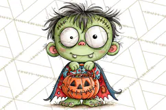 Zombie Hollow Cute Zombie Halloween Clipart PNG Product Image 4