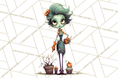 Cute Halloween Zombie Clipart PNG Product Image 3