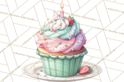 Cute Birthday Party Clipart PNG | Birthday Cake Graphics Product Image 3