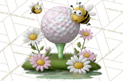 Whimsical Country Club Golf Clipart Argyle PNG Product Image 3