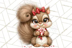 Peppermint Pals Christmas Animal Clipart PNG, Cute Candy Product Image 4
