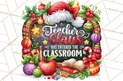 Christmas Teacher Chalkboard Quote PNG Product Image 4