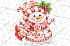 Patterned Snowman Christmas Clipart PNG Product Image 4