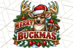 Christmas Hunting Clipart Santa Deer PNG Product Image 3