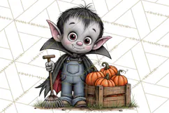 Halloween Farmhouse Monsters Clipart, Cute Halloween Farm Product Image 4