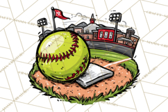 Softball Mom PNG, Softball Clipart, Softball Mama Designs Product Image 3