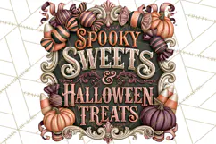 Retro Halloween Sign Clipart PNG Product Image 4