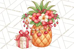 Tropical Christmas Beach Clipart PNG, Christmas Beach Decor Product Image 4