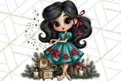Whimsical Christmas Girls PNG Clipart, Holiday Characters Product Image 4