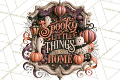 Retro Halloween Sign Clipart PNG Product Image 5