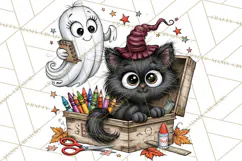 Schoolhouse Spirits, Halloween School Clipart PNG Product Image 4