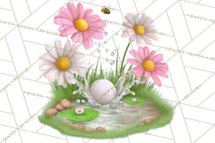 Whimsical Country Club Golf Clipart Argyle PNG Product Image 4