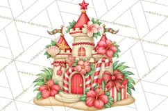 Tropical Christmas Beach Clipart PNG, Christmas Beach Decor Product Image 5
