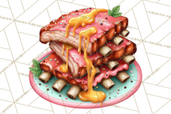 Girls Back  Yard Barbecue Girly Grilling BBQ Clipart Product Image 4