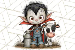Halloween Farmhouse Monsters Clipart, Cute Halloween Farm Product Image 5