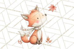 Whimsical Watercolor Woodland Animal Clipart PNG Product Image 4