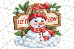 Let It Snow Christmas Winter Clipart PNG Product Image 5